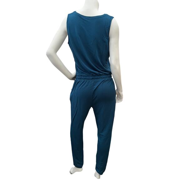 Daily Ritual Women's Supersoft Terry Sleeveless Scoopneck Navy Jumpsuit Size L - Picture 4 of 10